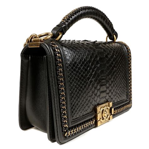 chanel boy python 2015|authentic chanel python bags.